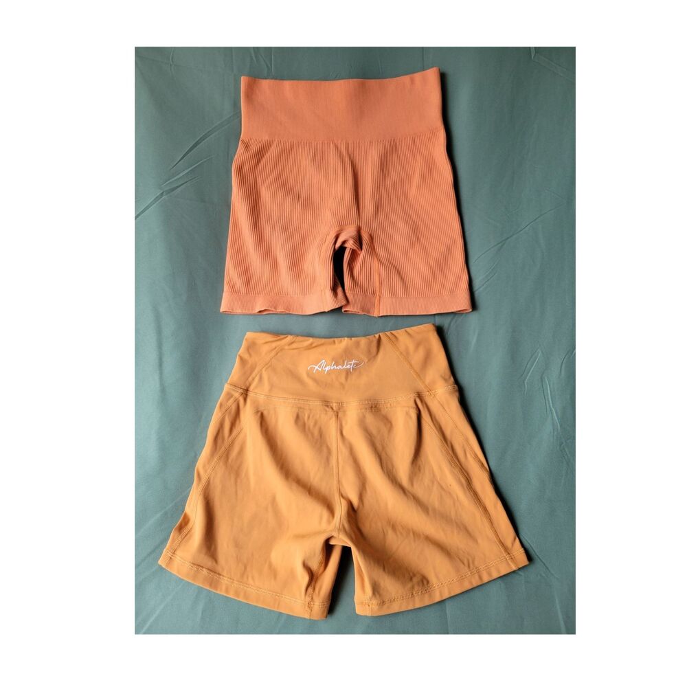 Women’s Gym Shorts Bundle Alphalete Pulse Surge + Unbranded Ribbed Seamless